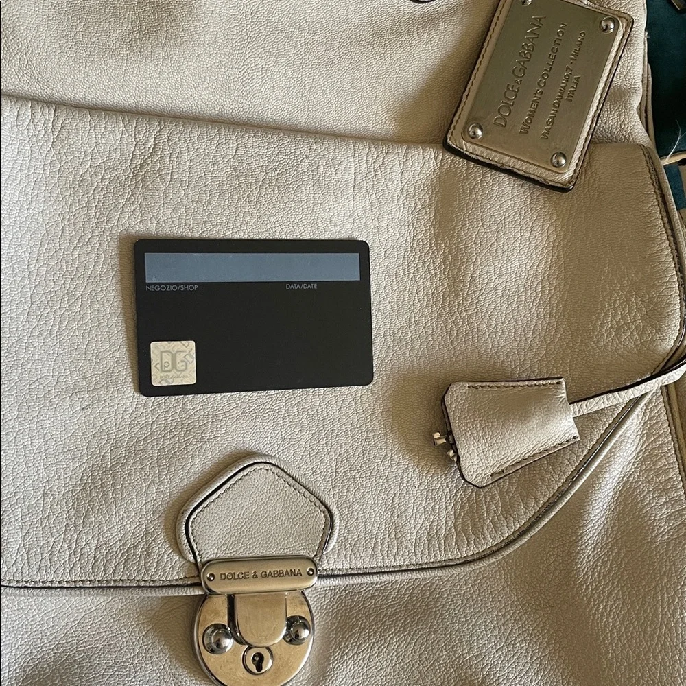 Dolce & Gabbana Cream Leather Satchel
